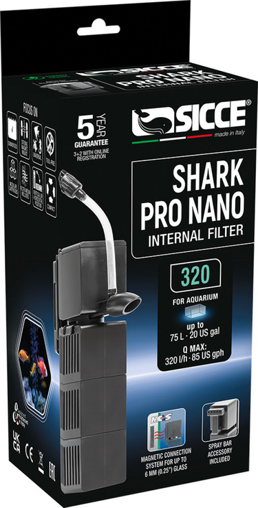 Shark Pro Nano 320, Internal Filter, 1.5m, EU 2 pins